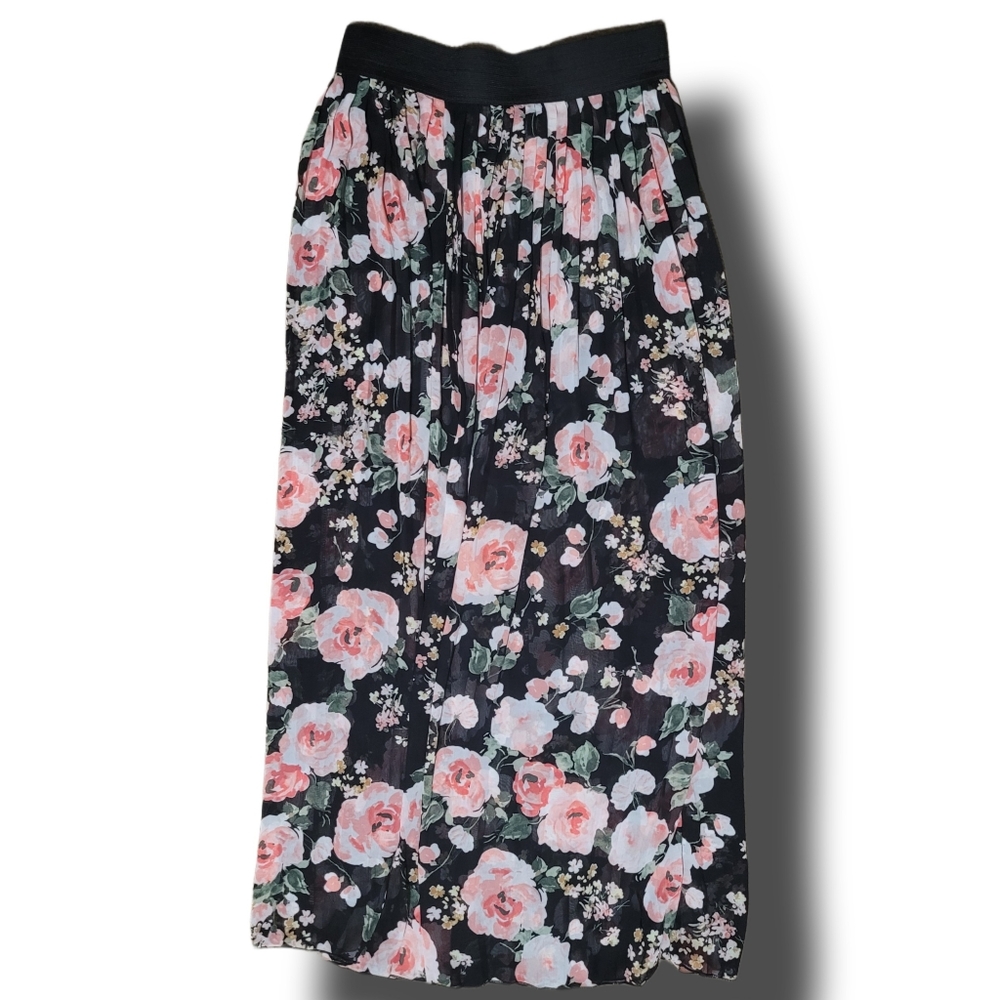 Sensational Collection Sheer Floral Maxi Skirt EUC L